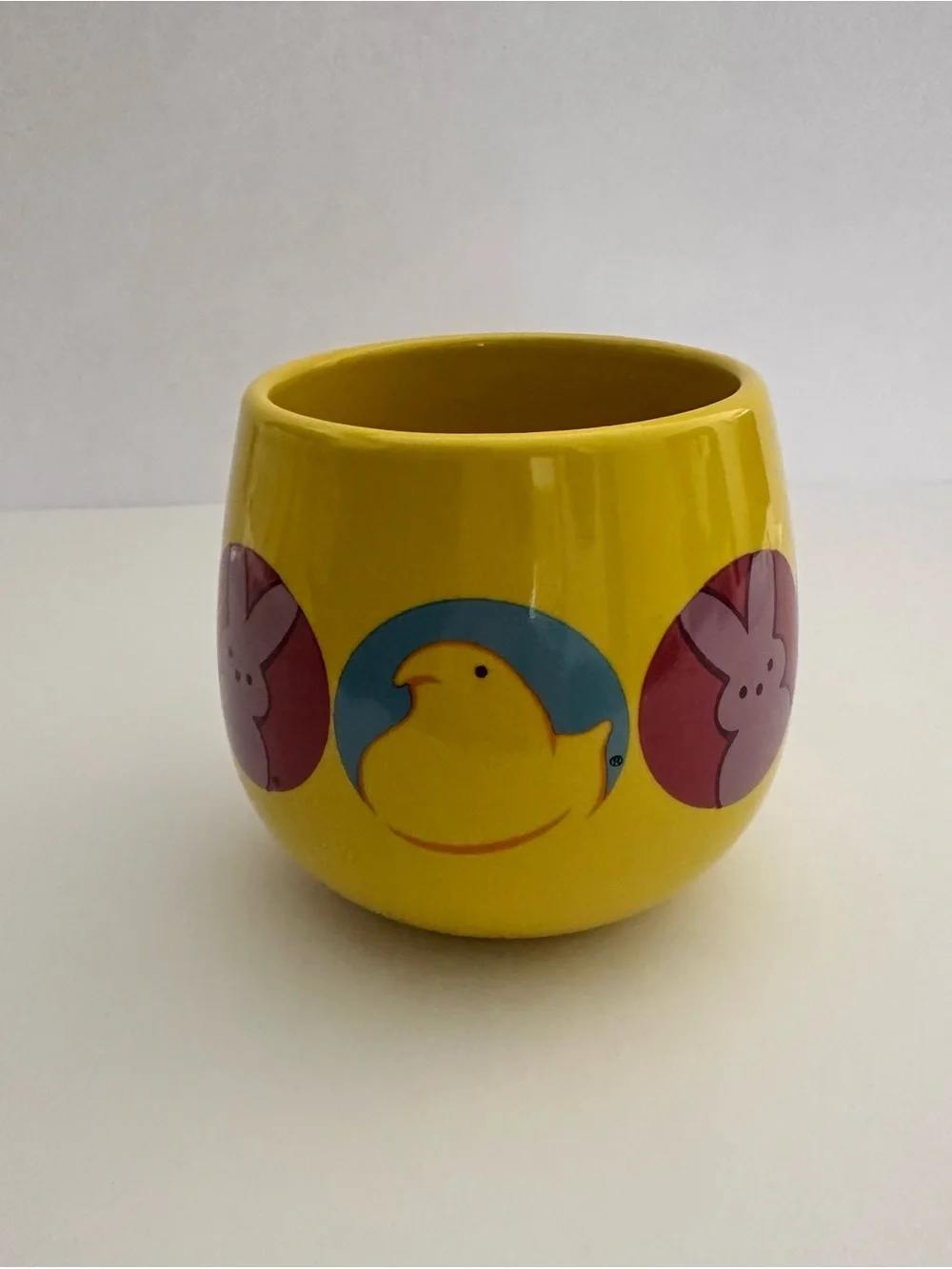 Peeps Yellow Ceramic Mug with Bunny & Chick Graphics